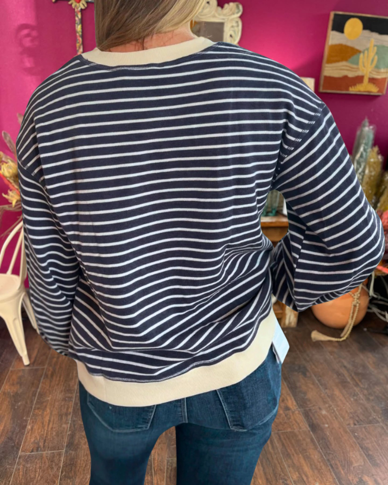 Cara Colorblock Striped Pullover
