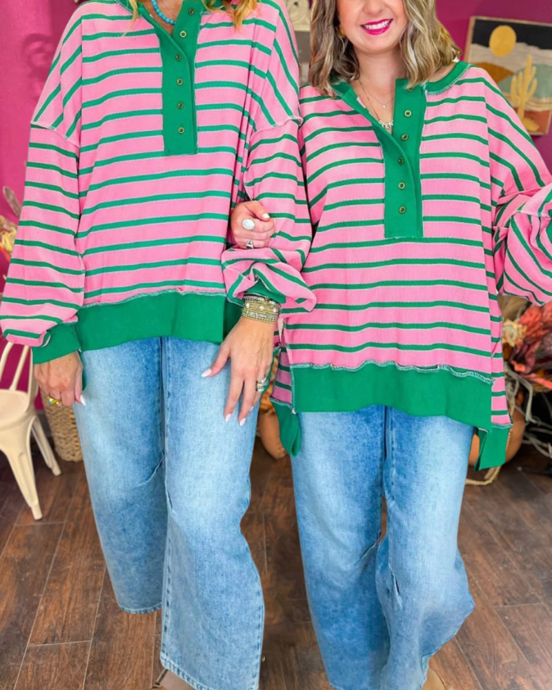 Contrast Color Collide Waffle Top