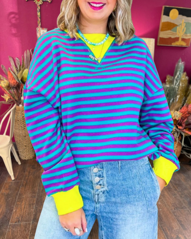 Cara Colorblock Striped Pullover