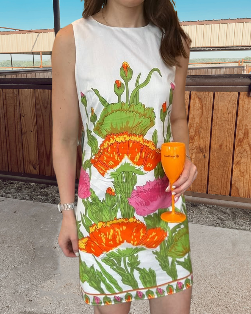 Abstract Floral Fitted Mini Dress