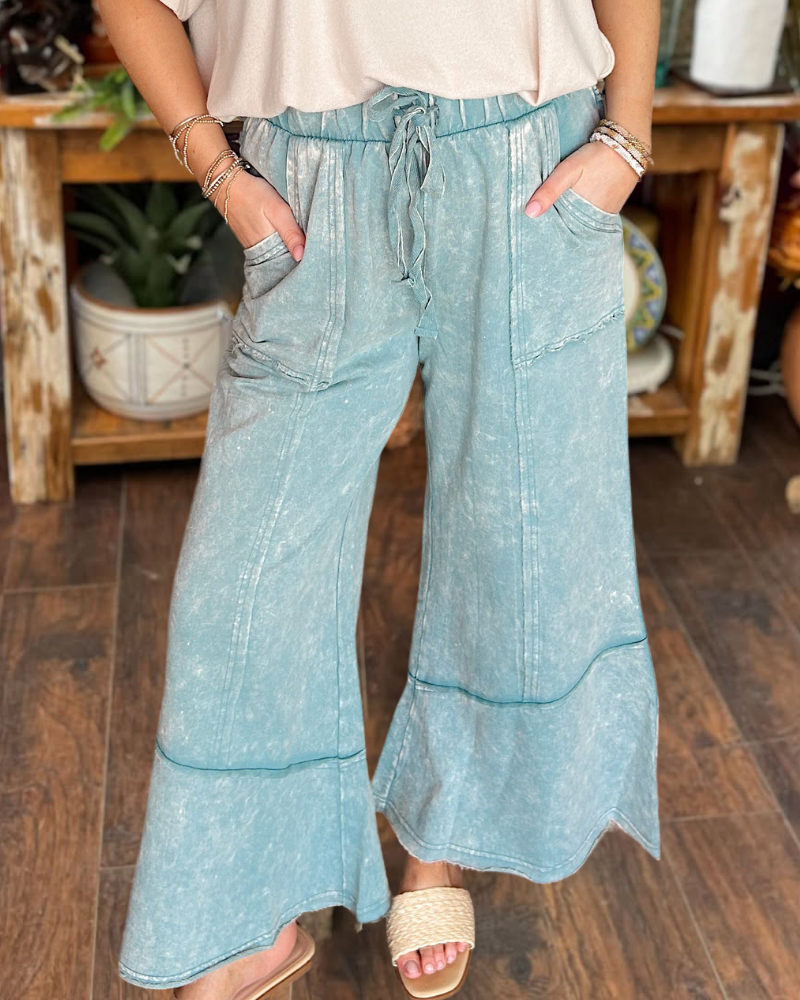 Vintage Washed Wide Leg Pants