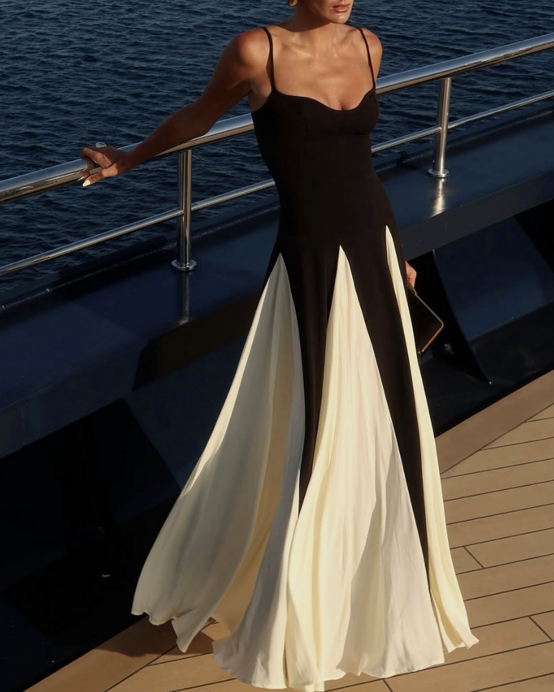 Elegant Pleated Camisole Maxi Dress