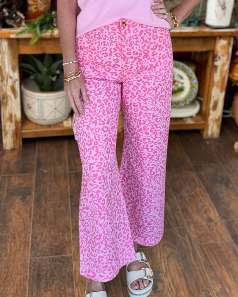 Trendy Leopard Print Pants