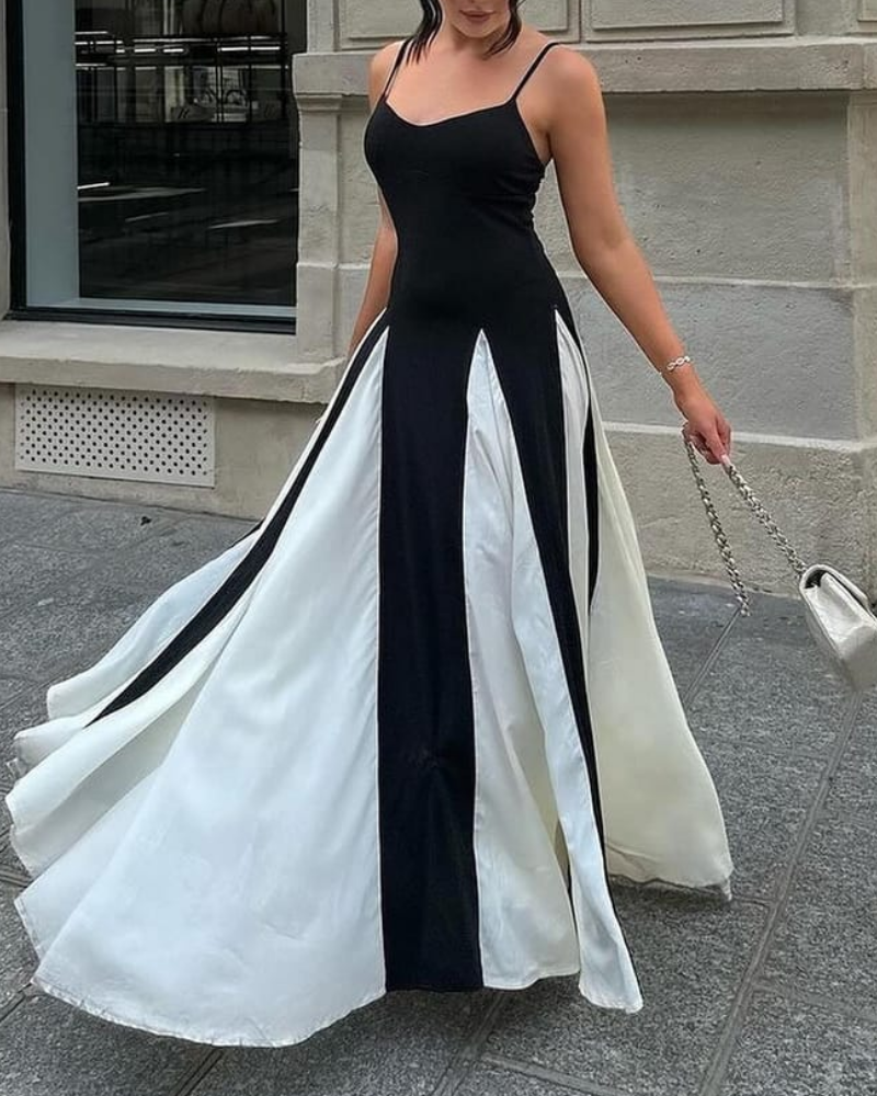 Elegant Pleated Camisole Maxi Dress