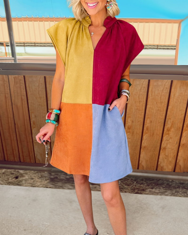 Chic Colorblock Mini Dress