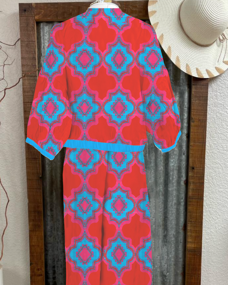 Vintage Geometric Print Jacket