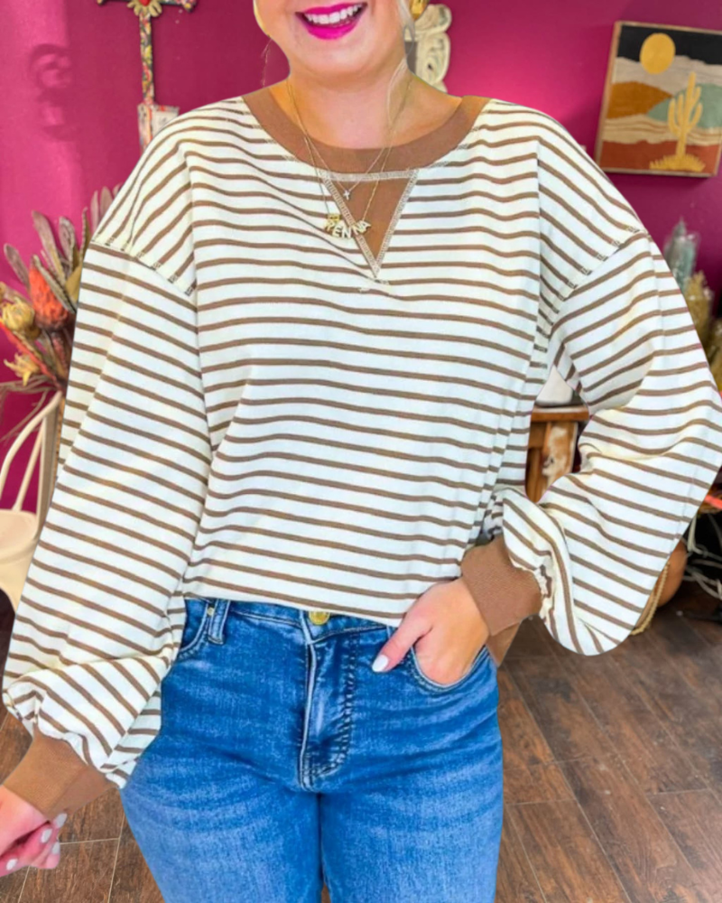 Cara Colorblock Striped Pullover