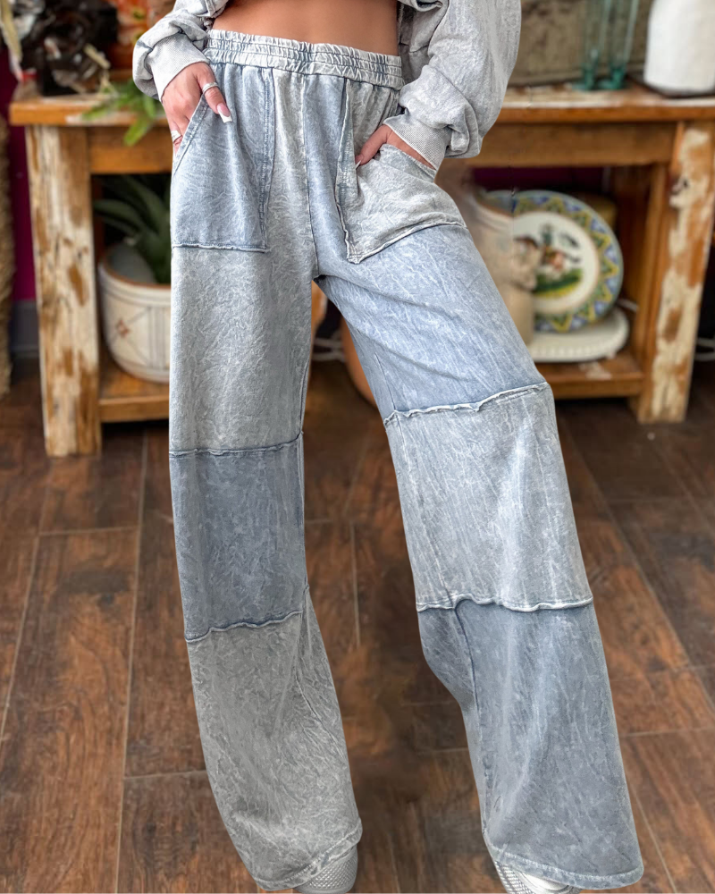 Chic Color Block Straight Leg Pants