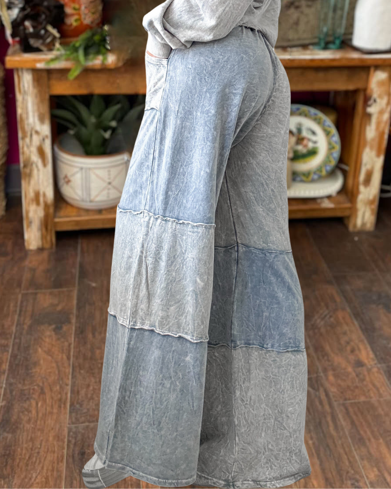 Chic Color Block Straight Leg Pants