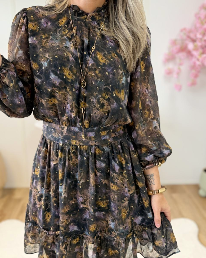 Chic Ruffled Chiffon Mini Dress