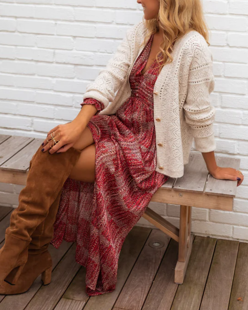 Stylish Slit V-Neck Maxi Dress