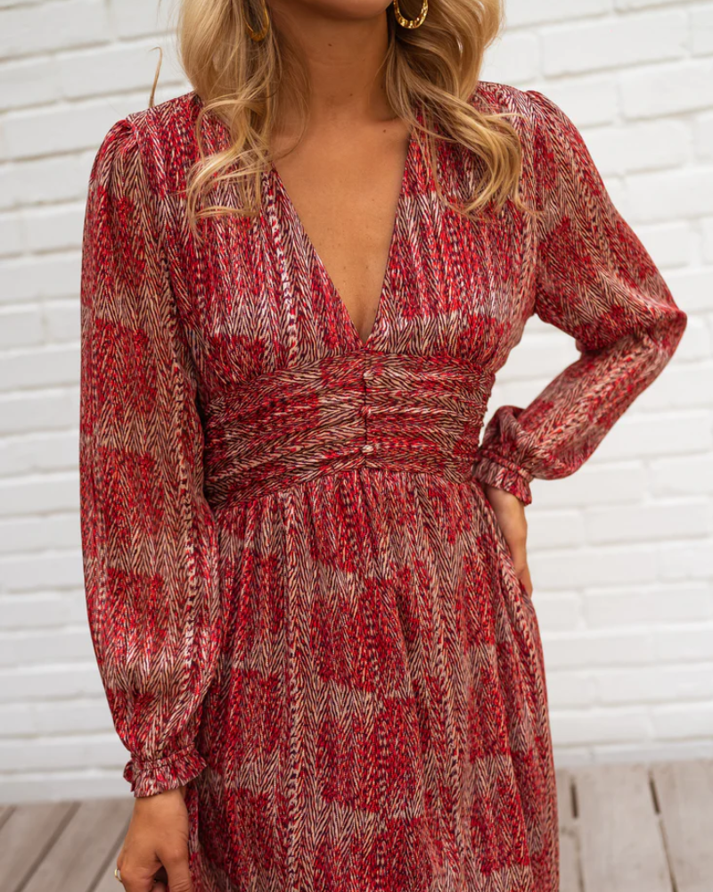 Stylish Slit V-Neck Maxi Dress