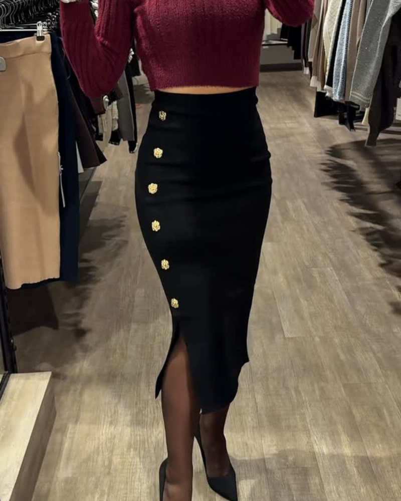 Chic Tight Slit Midi Skirt