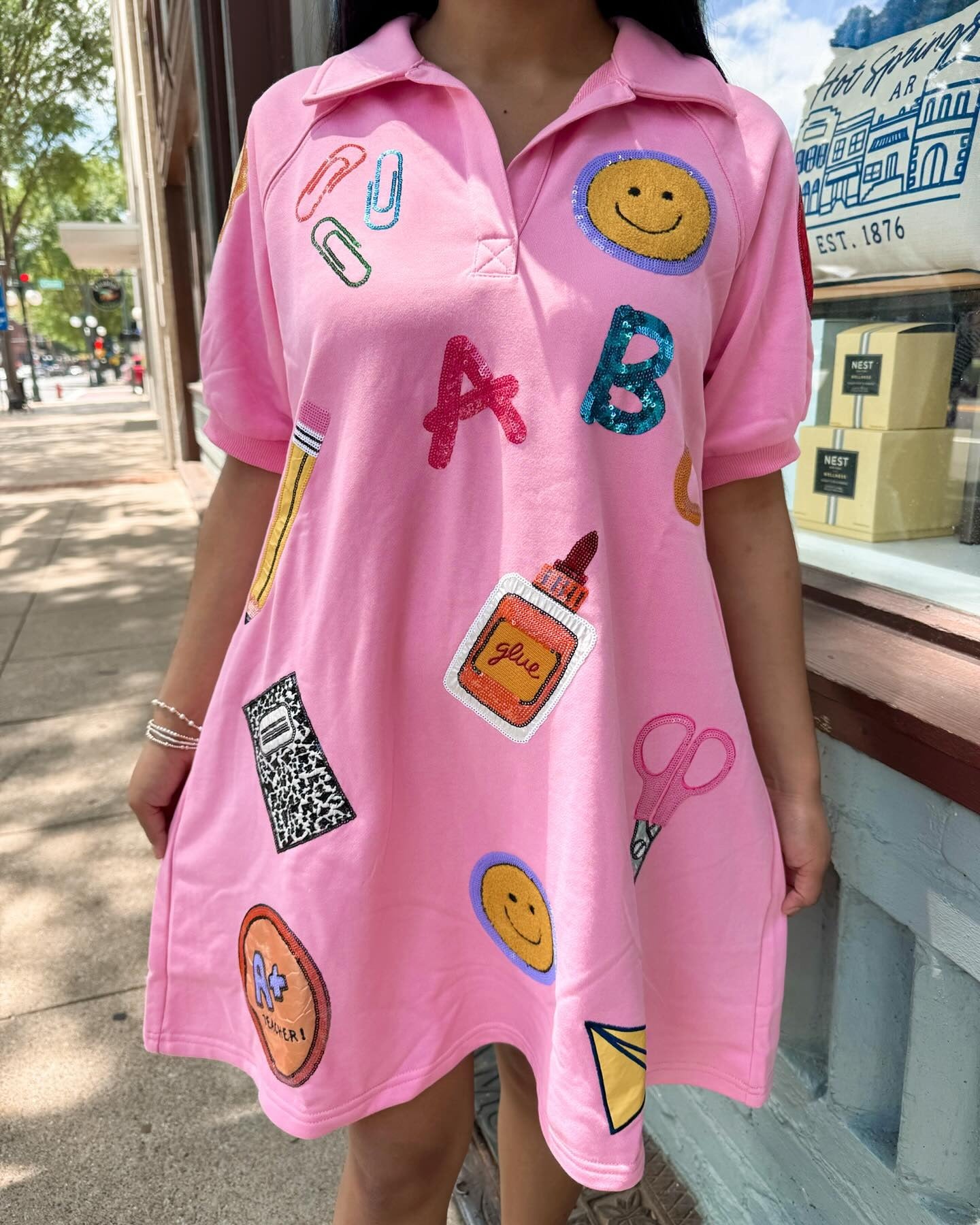 Playful School Mixed Pattern Dress