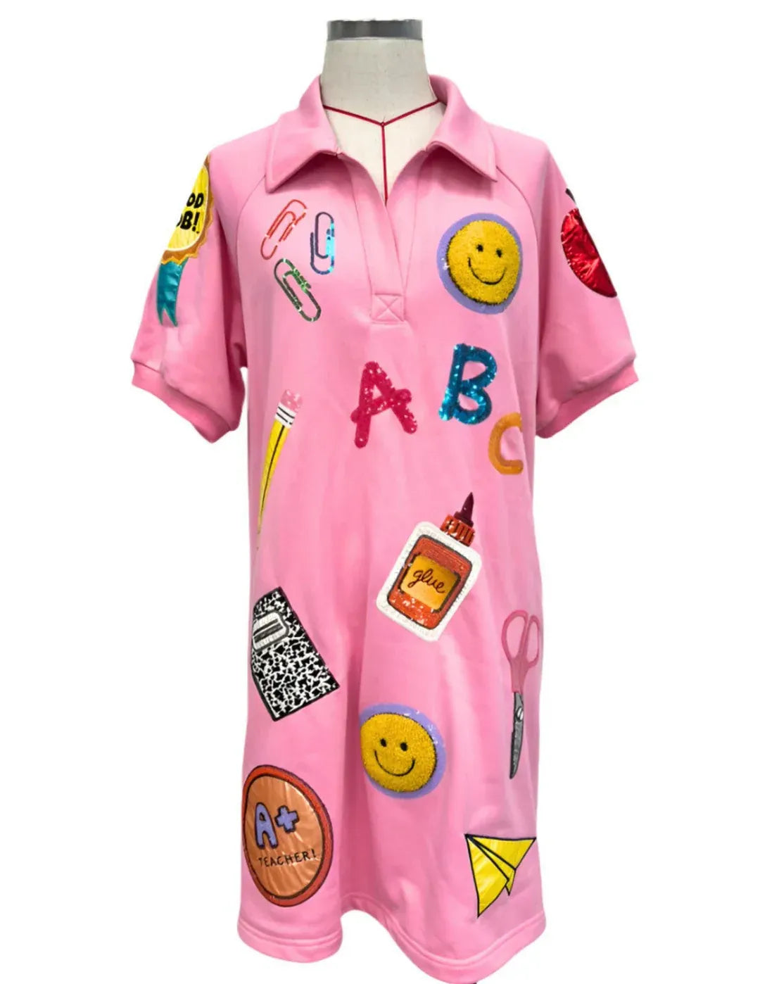 Playful School Mixed Pattern Dress