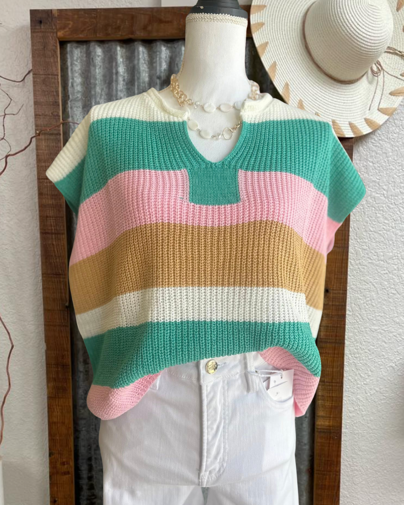 Stylish Color Block Knitted Sweater