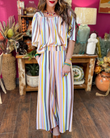 Fashion Colorful Striped Jumpsuit