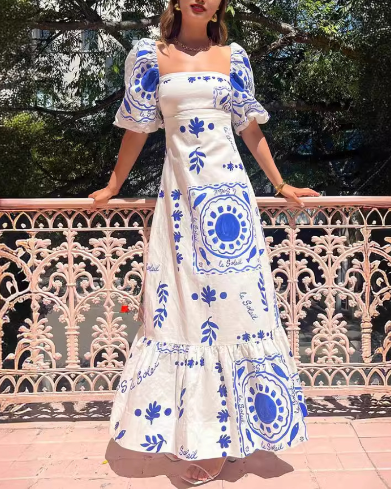 Stylish Square Neck Maxi Dress