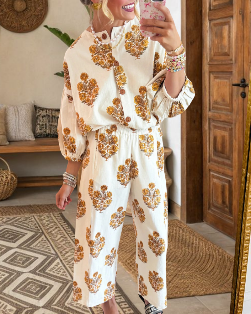 Casual Bouquet Puff Sleeve Set