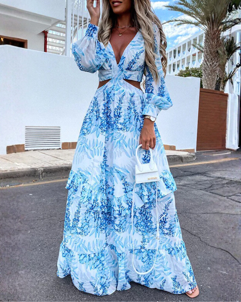 Chic Cutout V-Neck Maxi Dress
