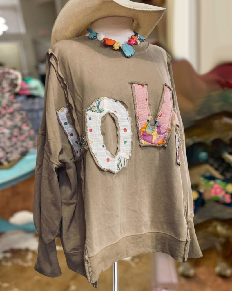 Colorful LOVE Patch Sweatshirt