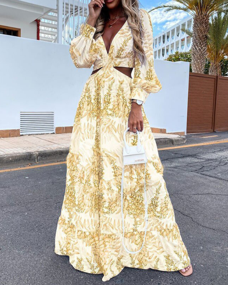 Chic Cutout V-Neck Maxi Dress