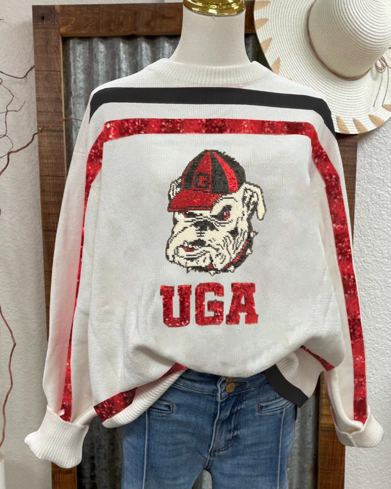 UGA Bulldogs Sequined Sweater