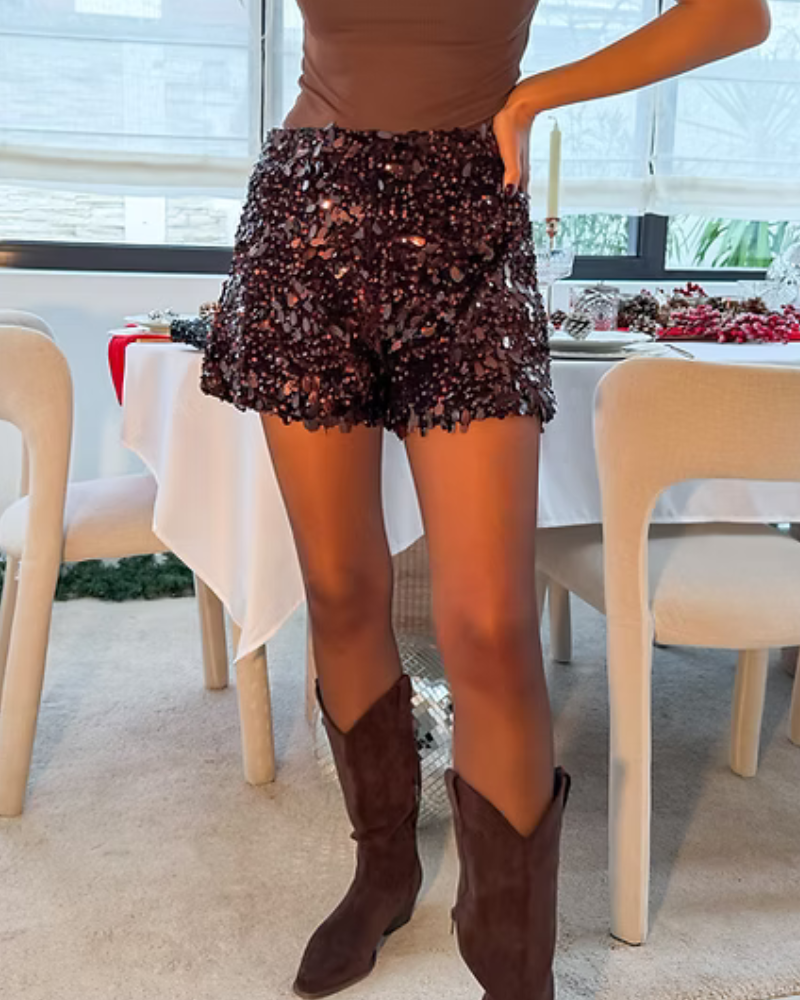 Unique Sequined Short Pants