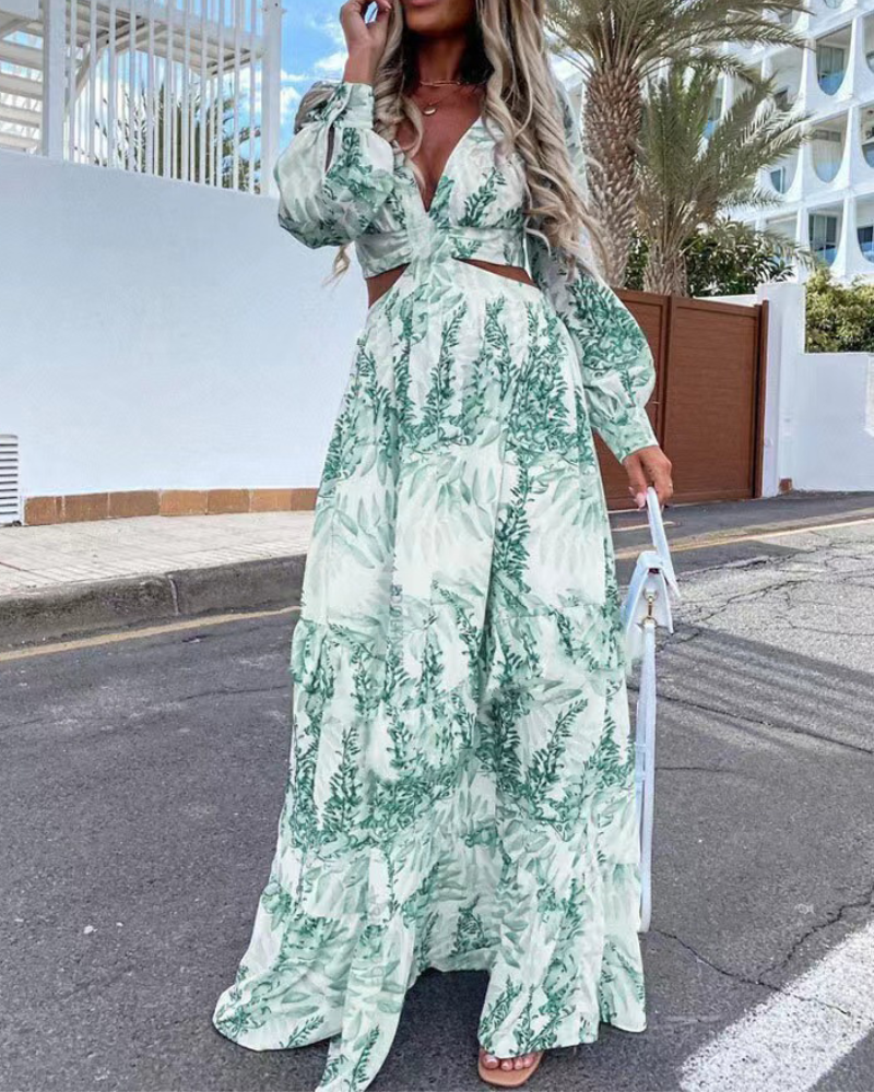 Chic Cutout V-Neck Maxi Dress