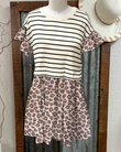 Stripe Leopard Mini Dress