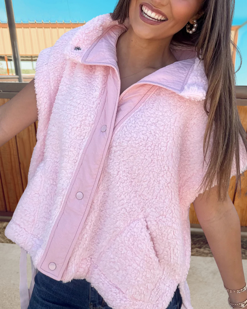 Playful Button Front Vest