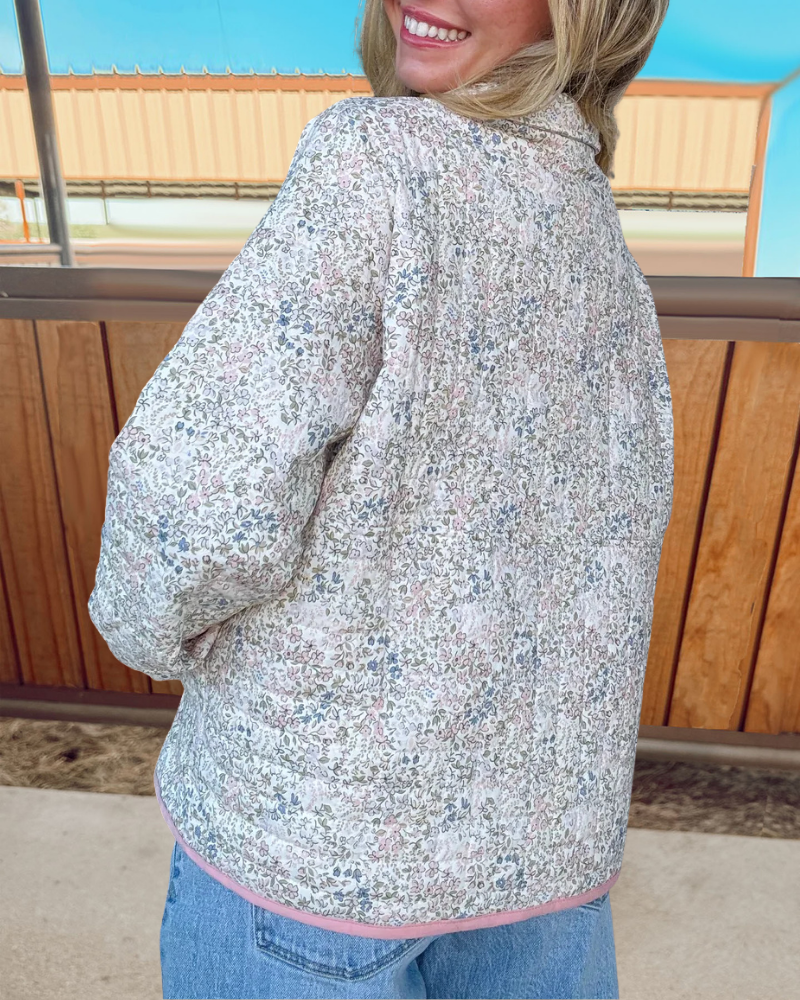 Playful Quilted Floral Sweatshirt