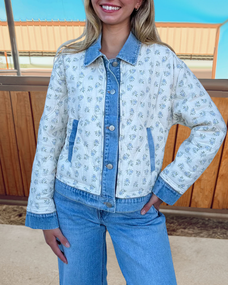 Fun Quilted Floral Jacket