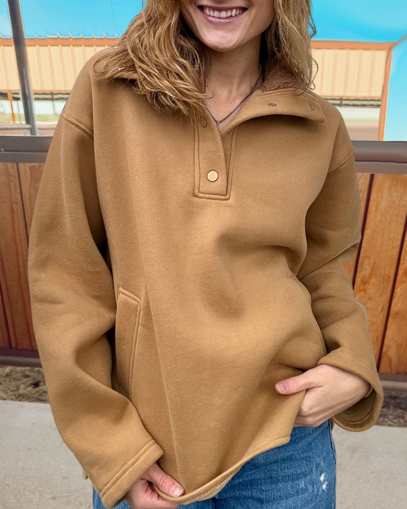 Cool Casual Buttoned Sweatshirt