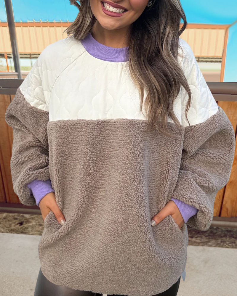 Lively Quilted Casual Sweatshirt