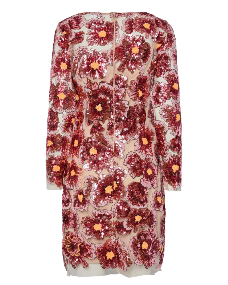 Retro Floral Embroidered Mini Dress