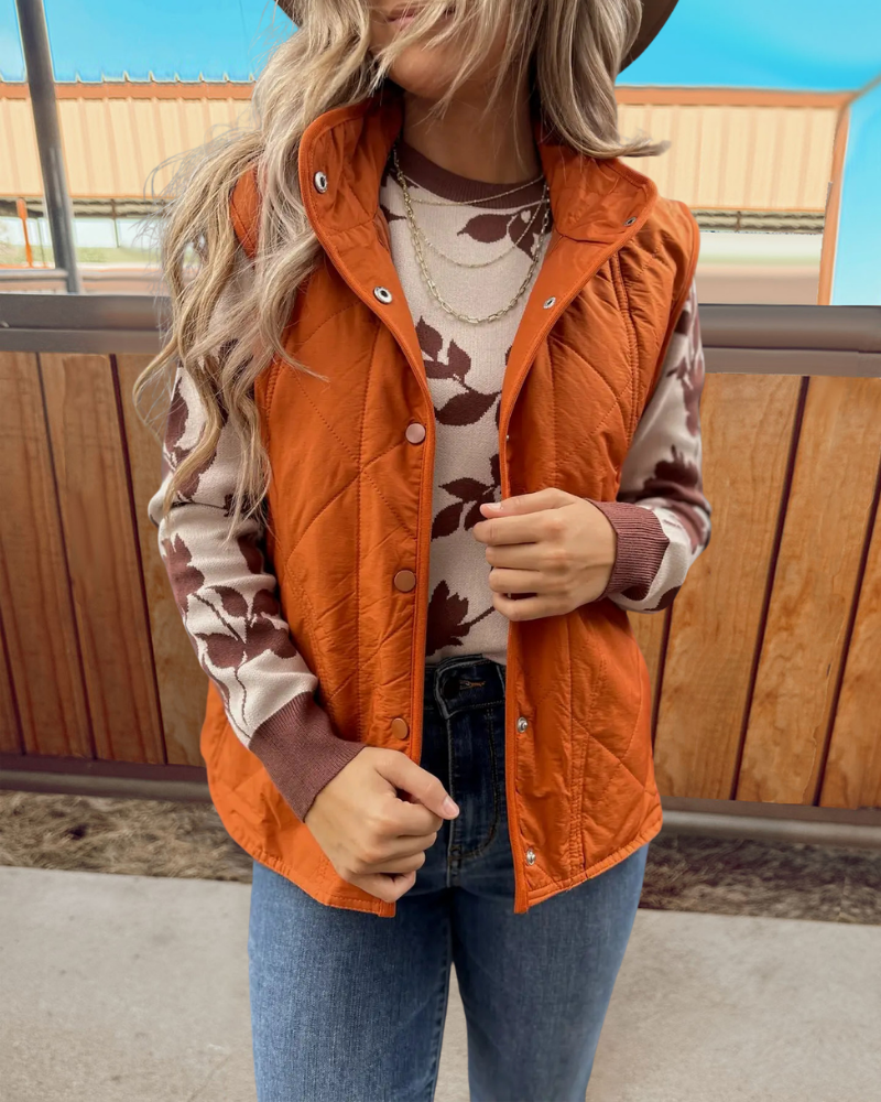 Simple Quilted Vest Jacket