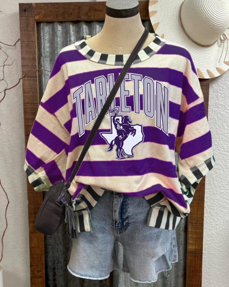 TARLETON Embroidered Striped T-shirt