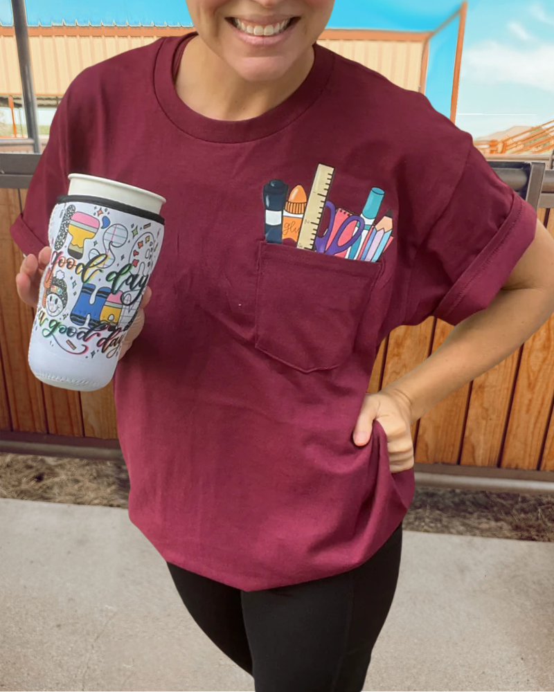 School Supplies Pocket Tee