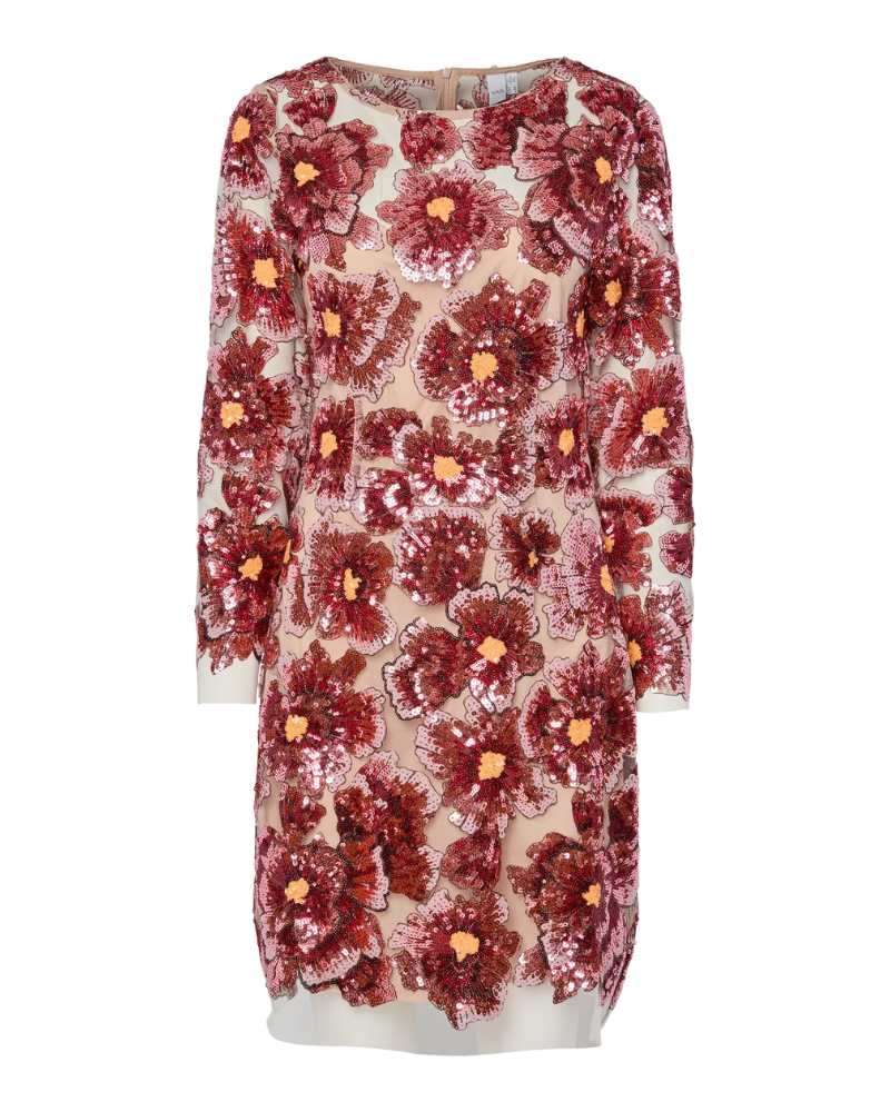 Retro Floral Embroidered Mini Dress