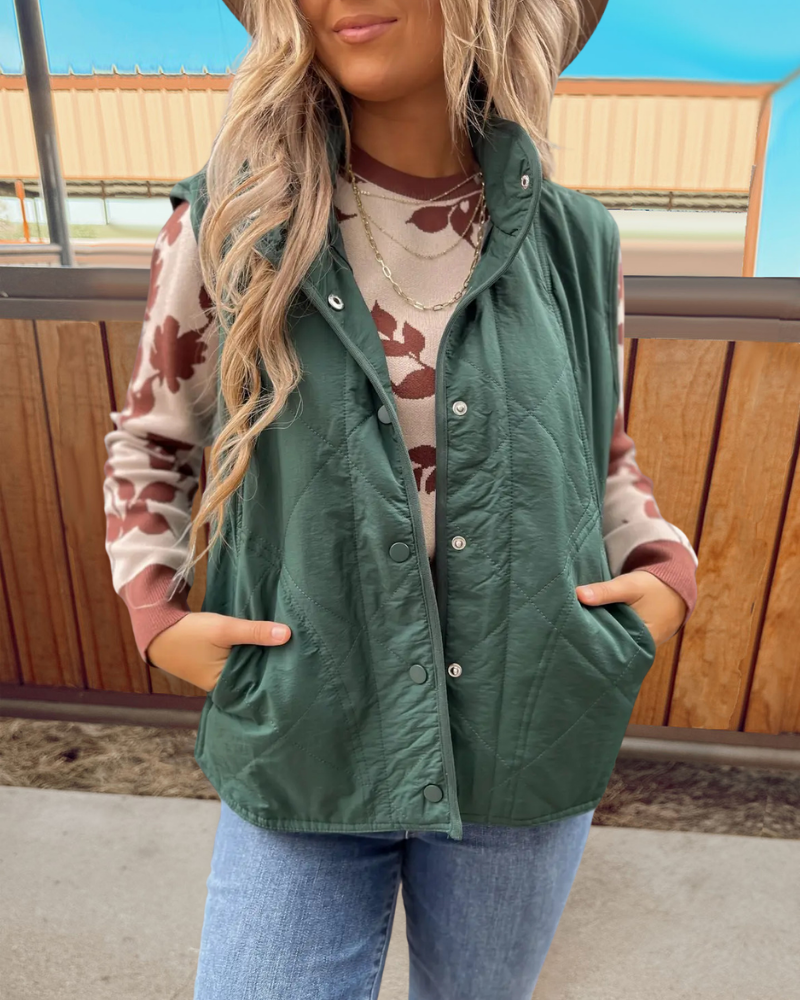 Simple Quilted Vest Jacket
