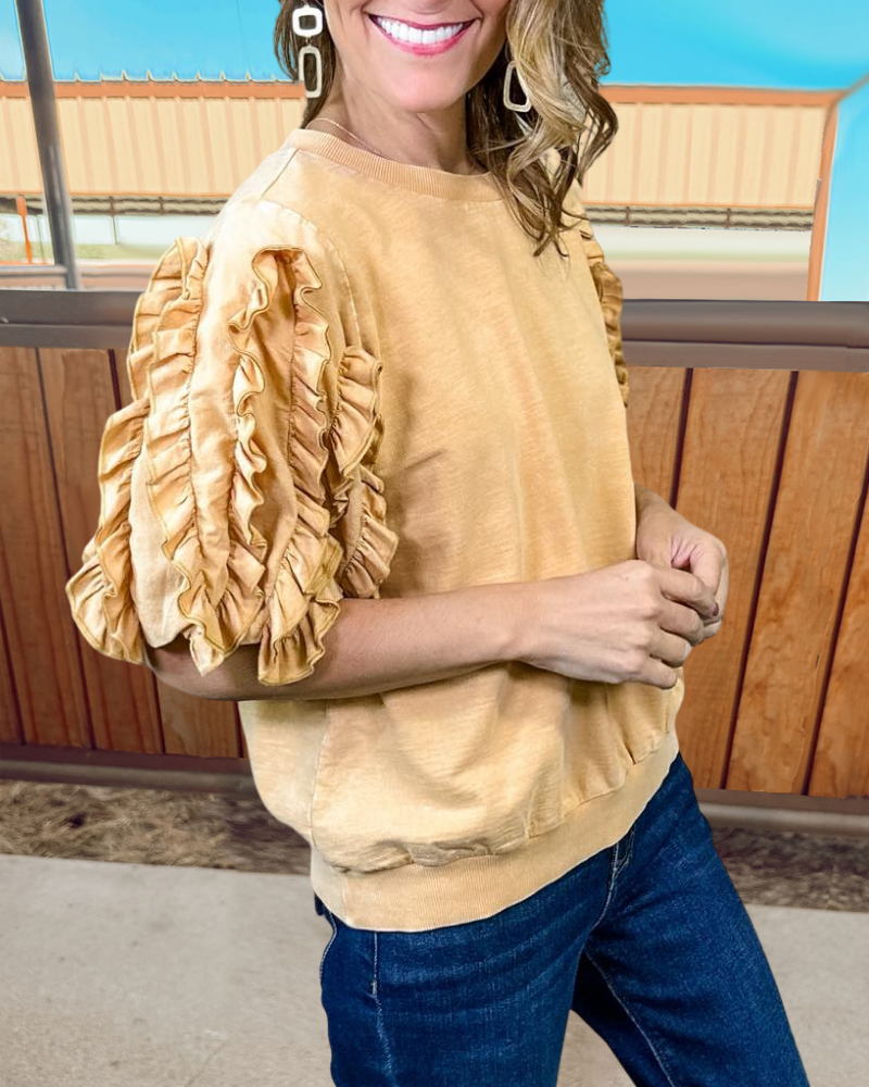 Chic Ruffle Sleeve Top