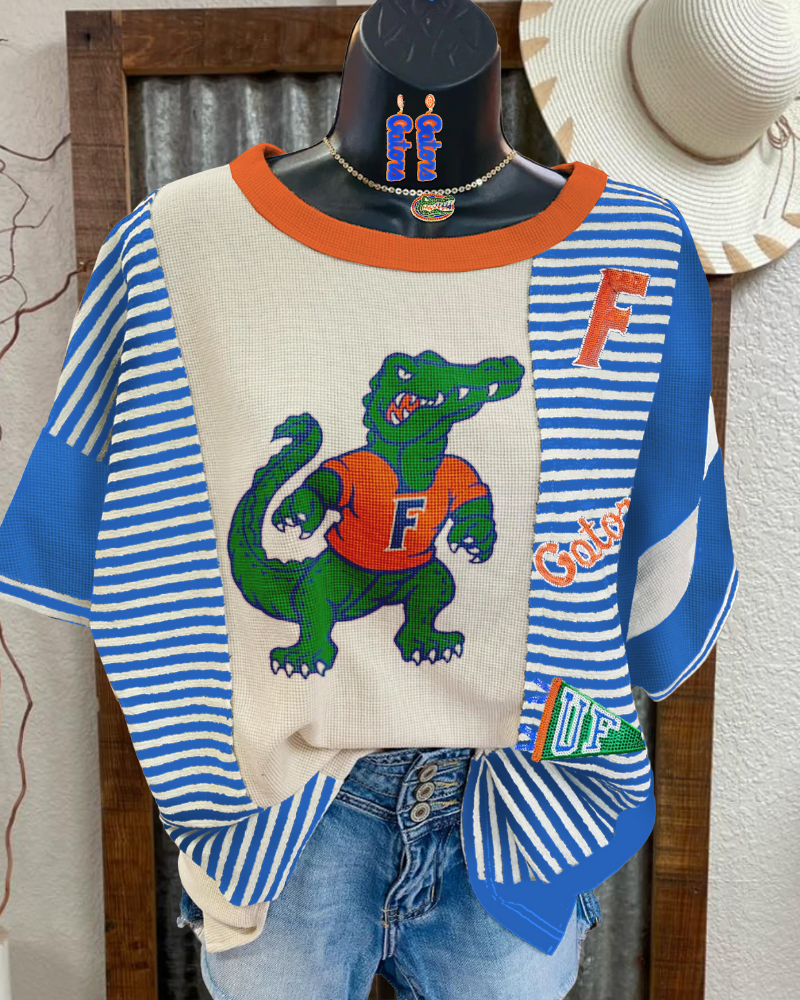 Florida Albert Sequin Striped T-shirt