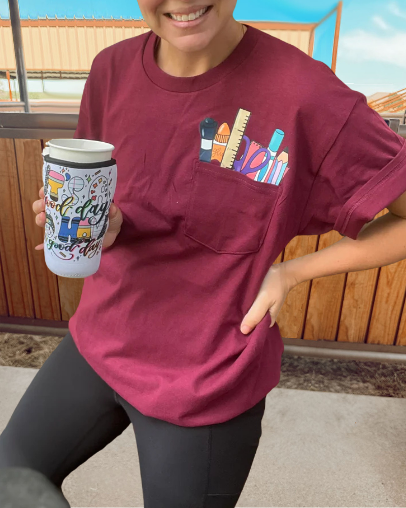 School Supplies Pocket Tee