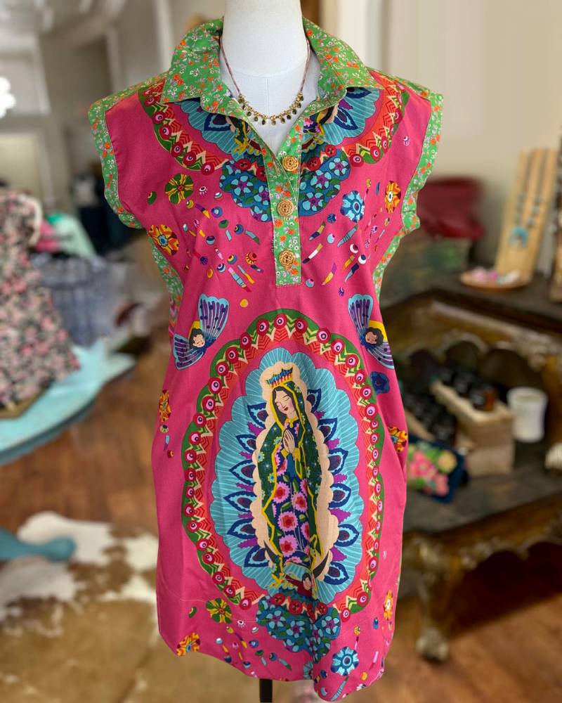 Floral Madonna Satin Dress