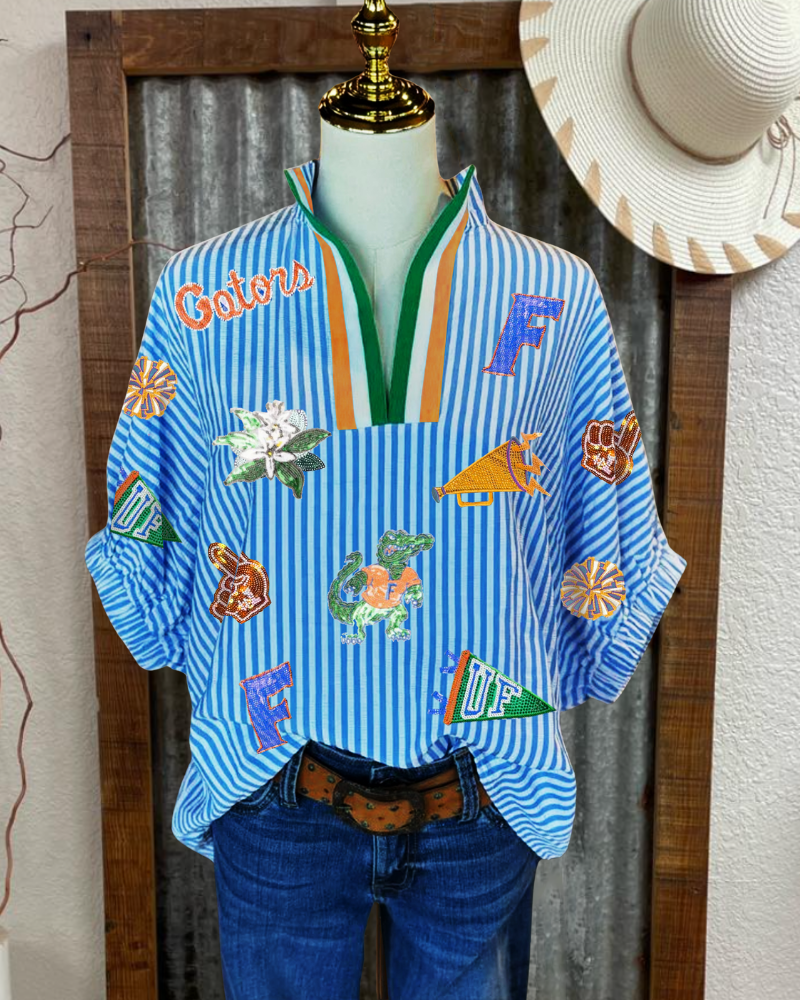 UF Gators Sequin Stripe Top