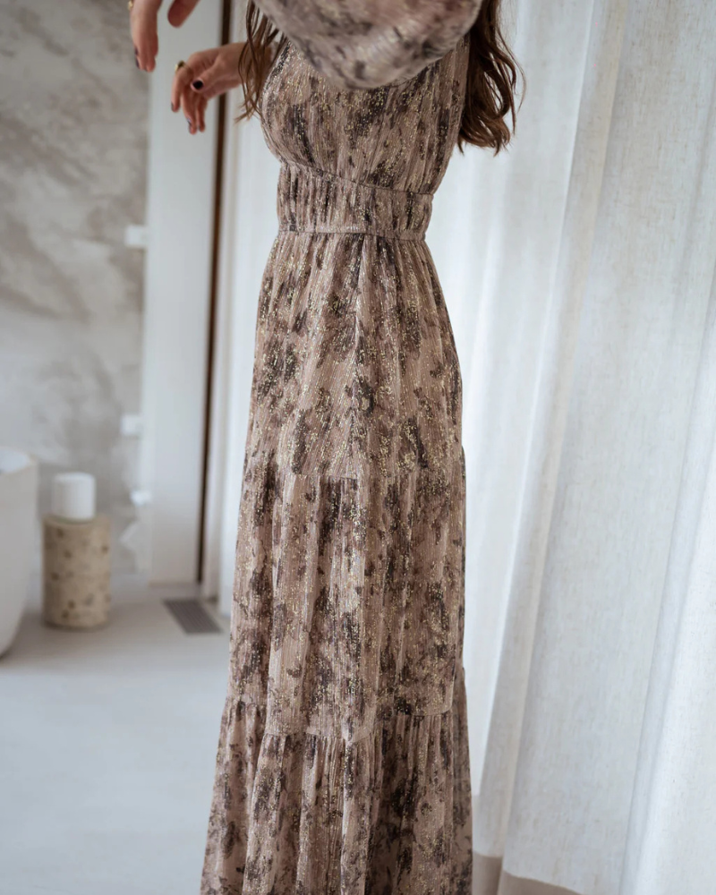Casual Floral V-Neck Maxi Dress