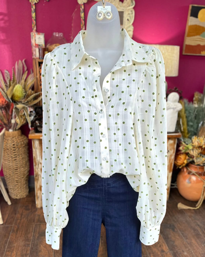 Elegant Polka Dot Blouse