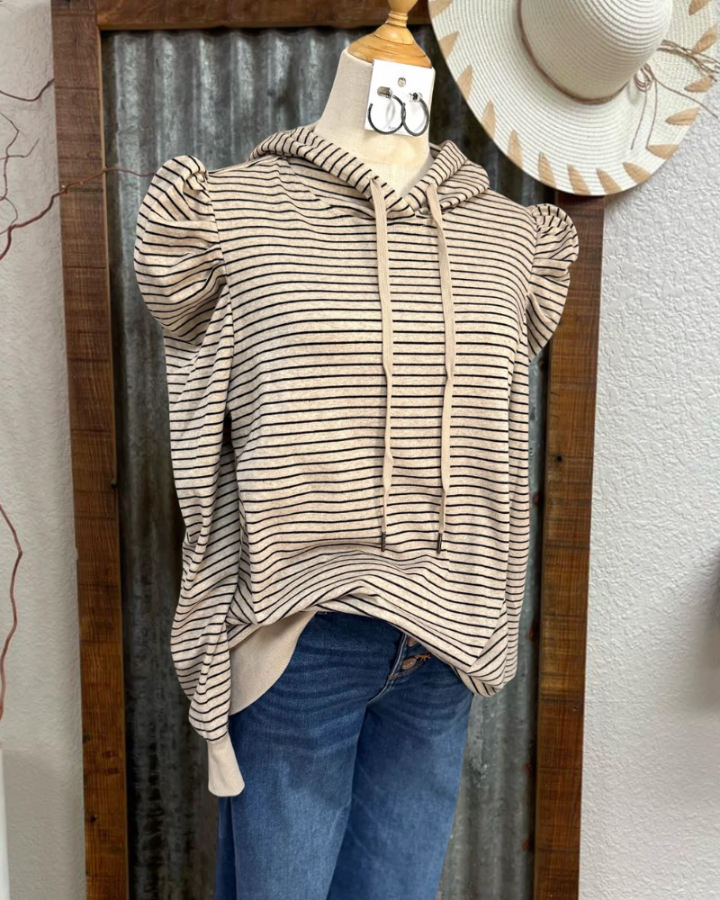 Daily Simple Striped Hoodie