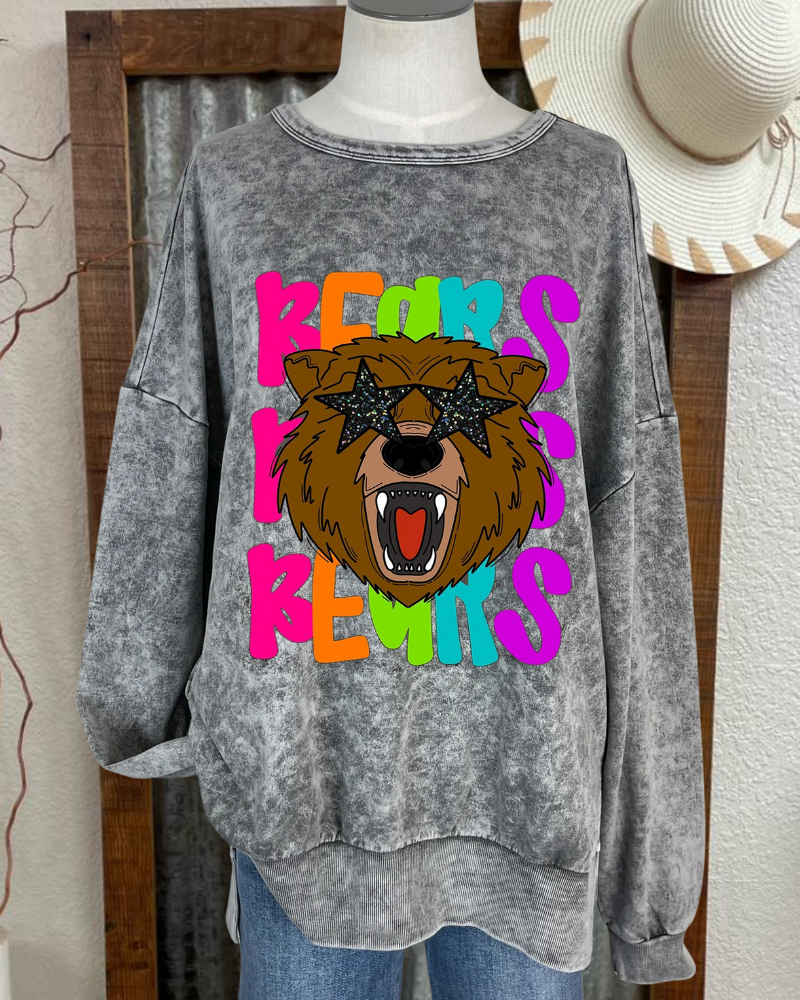 Bear Star Washed Sweatshirt